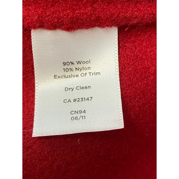 Talbots Red Wool 20W Jacket Blazer Satin Trim Festive Holiday - Picture 9 of 13